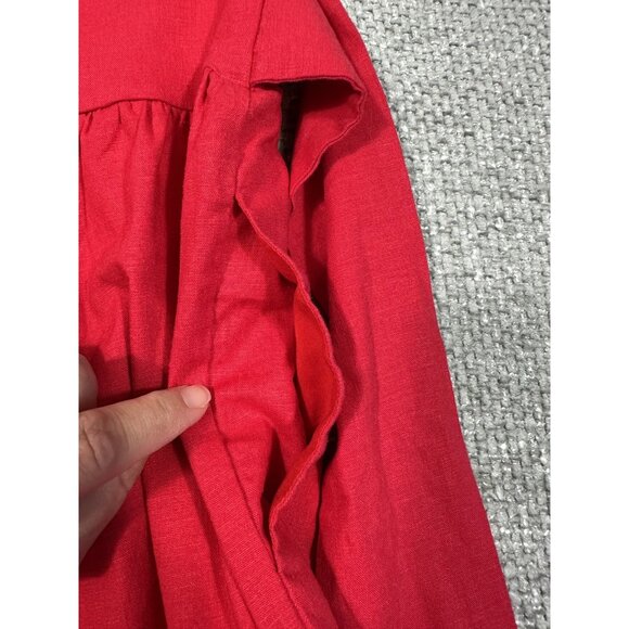 Revolve Majorelle Jumpsuit Womens XS Linen Blend‎ Wide Leg Cropped Summer Read - Picture 14 of 16